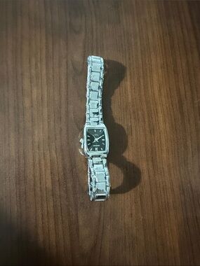 Citizen Silver and Black Rectangular Bracelet Watch